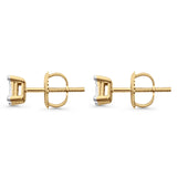 Diamond Stud Earrings 4.5mm Square 10K Yellow Gold Wholesale