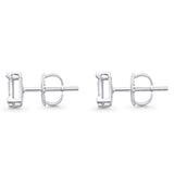 Solid 10K White Gold 6mm Square Shaped Cluster Round Pave Diamond Stud Earrings Wholesale