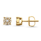 Solid 10K Yellow Gold 5mm Round Diamond Stud Earrings Wholesale