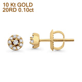 Solid 10K Yellow Gold 4.5mm Round Diamond Stud Minimalist Earring Wholesale