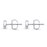 Solid 10K White Gold 5.3mm Round Cluster Diamond Stud Earring Wholesale