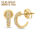 10K J Hoop Earrings Yellow Gold 11.6mm Diamond Wholesale