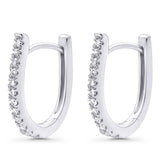 Solid 10K White Gold 12.7mm Round Diamond Hoop Earrings Wholesale