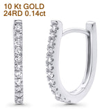 Solid 10K White Gold 12.7mm Round Diamond Hoop Earrings Wholesale