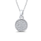 14K White Gold .13CT Round Diamond Solitaire Pendant