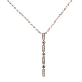10K Rose Gold .17ct Sapphire & Diamond Antique Reproduction Necklace