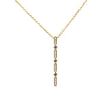 10K Yellow Gold .17ct Sapphire & Diamond Antique Reproduction Necklace