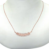 14K Rose Gold Olive Branch .14ct Diamond Pendant Necklace 16 + 2 inches
