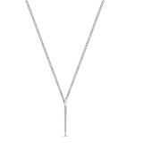 14K White Gold Diamond Drop Necklace .03ct 16+2 Inch Ext