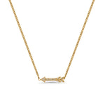 14K Yellow Gold Diamond Arrow .09ct Pendant Necklace 16