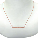 14K Rose Gold Diamond Line Bar .07ct 1.60 grams Necklace 16"+2" Ext