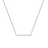 14K White Gold Diamond Line Bar .07ct 1.60 grams Necklace 16