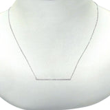 14K White Gold Diamond Line Bar .07ct 1.60 grams Necklace 16"+2" Ext