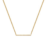 14K Yellow Gold Diamond Line Bar Necklace - 0.07ct - 16+2 Inches