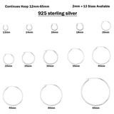 2mm Thickness Snap Post Hoop Earring Hoop Earrings Round 925 Sterling Silver (12mm-65mm)