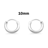1.5mm Thickness Continuous Hoop Earrings Round 925 Sterling Silver (8mm-90mm)