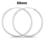 2.5mm Thickness Continuous Hoop Earrings Round 925 Sterling Silver (12mm-80mm)