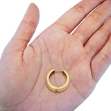 Yellow Gold 14K Real Diamond Cut Stamp Huggies Earrings 1.8grams 15mm