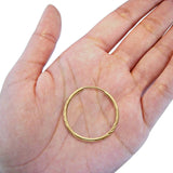 Diamond Cut 14K Yellow Gold Real Snap Closure Hoop 1.5mm Earrings Endless 0.9grams 23mm