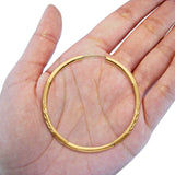 Real 14K Yellow Gold Diamond Cut 2mm Snap Closure Hoop Earrings Endless 2grams 40mm