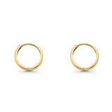 14K Yellow Gold Beautiful Real 2mm Huggies Earrings Hinged 0.8grams 11mm