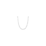 6.2MM 150 Rhodium Finished Figaro .925 Sterling Silver Chain Lengths 8"-28"