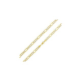 3MM Pave Figaro Yellow Gold Chain .925 Sterling Silver Length 7"-30" Inches