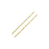 6.2MM Pave Figaro Yellow Gold Chain .925 Sterling Silver Length 8"-28" Inches