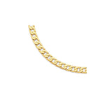 11MM Yellow Gold Flat Curb Chain .925 Solid Sterling Silver Sizes 8"-28"