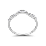 Art Deco Curved Wedding Band Eternity Ring Simulated CZ 925 Sterling Silver