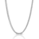 Rhodium-Plated 3MM Oval Franco Chain - 925 Silver, 8-26 Inches