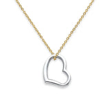 14K Yellow Gold Heart Necklace 17 + 1 Inch Extension