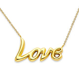 14K Yellow Gold Love Necklace 17" + 1" Extension