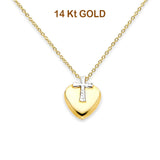 gold cross heart necklace
