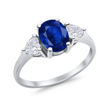 Fashion Promise Simulated Blue Sapphire CZ Ring 925 Sterling Silver