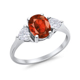 Fashion Promise Simulated Garnet CZ Ring 925 Sterling Silver