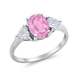 Fashion Promise Simulated Pink CZ Ring 925 Sterling Silver