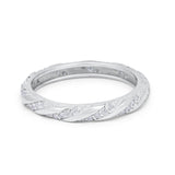 Full Eternity Stackable Wedding Band Ring Simulated CZ 925 Sterling Silver