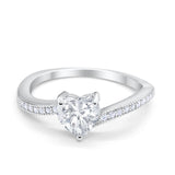 Heart Promise Wedding Ring Simulated Cubic Zirconia 925 Sterling Silver