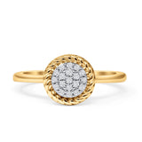 Diamond Twisted Rope Style Cluster Wedding Engagement Ring 10K Yellow Gold 0.12ct Wholesale