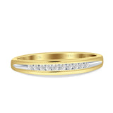 Diamond Stackable Wedding Band Half Eternity 10K Yellow Gold 0.10ct Wholesale