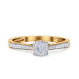 Round Cluster Diamond Wedding Ring 10K Yellow Gold 0.25ct Wholesale