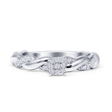 Twisted Rope Cluster Diamond Wedding Ring 10K White Gold 0.20ct Wholesale