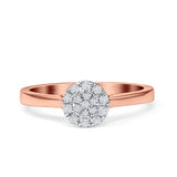 Halo Round Cluster Diamond Wedding Ring 10K Rose Gold 0.15ct Wholesale