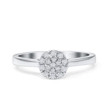 Halo Round Cluster Diamond Wedding Ring 10K White Gold 0.15ct Wholesale