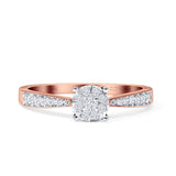 Halo Round Cluster Diamond Wedding Ring 10K Rose Gold 0.20ct Wholesale