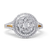 Milgrain Split Shank Diamond Ring 10K Yellow Gold 0.18ct Wholesale