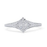 Art Deco Diamond Cushion Shape Ring 10K White Gold 0.22ct Wholesale