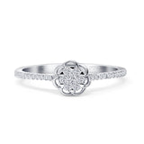 Flower Shaped Diamond Clover Ring 10K White Gold 0.20ct Wholesale