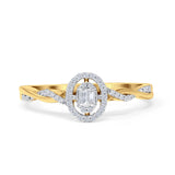 Infinity Twisted Rope Diamond Halo Ring 10K Yellow Gold 0.12ct Wholesale